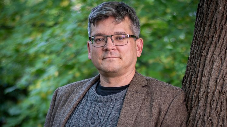 Författaren Mårten Lind, årets Disapristagare. Foto: Cajsa Lithell
