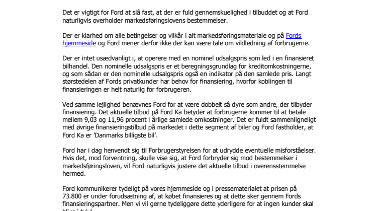 FORD KA ER STADIG ET GODT FINANSIERINGSTILBUD!