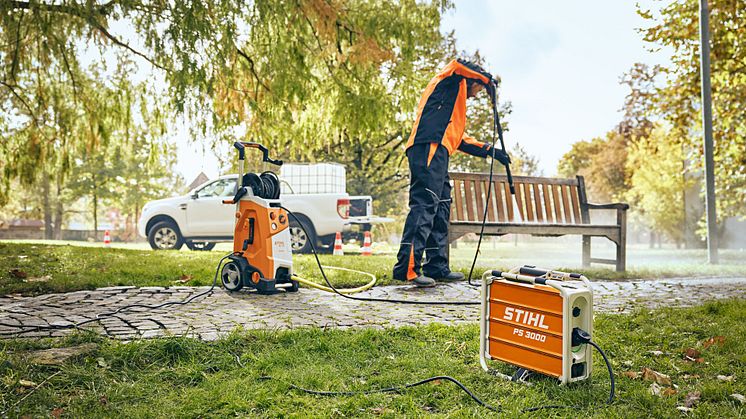 Den kompakte, men kraftfulde nye STIHL PS 3000 er en mobil powerstation, som garanterer ydeevne i alle situationer. Foto: STIHL