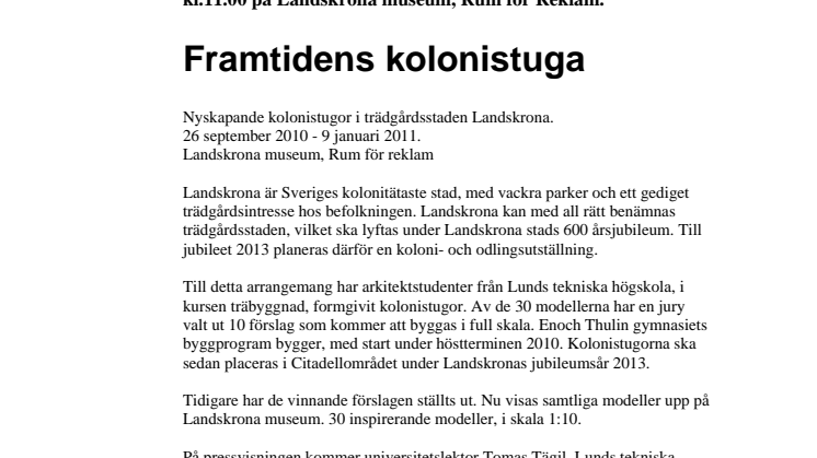 Framtidens kolonistuga
