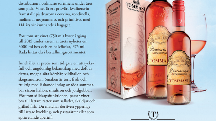 Tommasi Baciorosa Appasssionato - ny årgång och nya format!