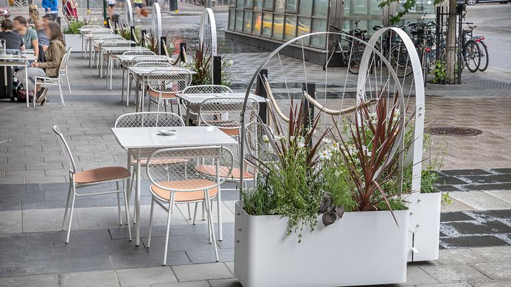 Nolamöbler, uteservering Nordic Light Hotel, Stockholm