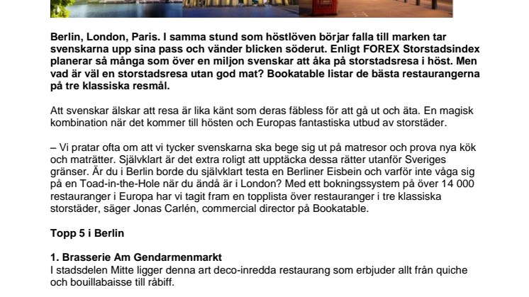 Här är bästa restaurangerna på din weekendresa