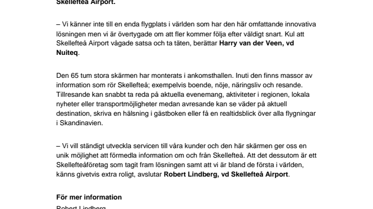 Ny interaktiv skärm förbättrar service för resenärer