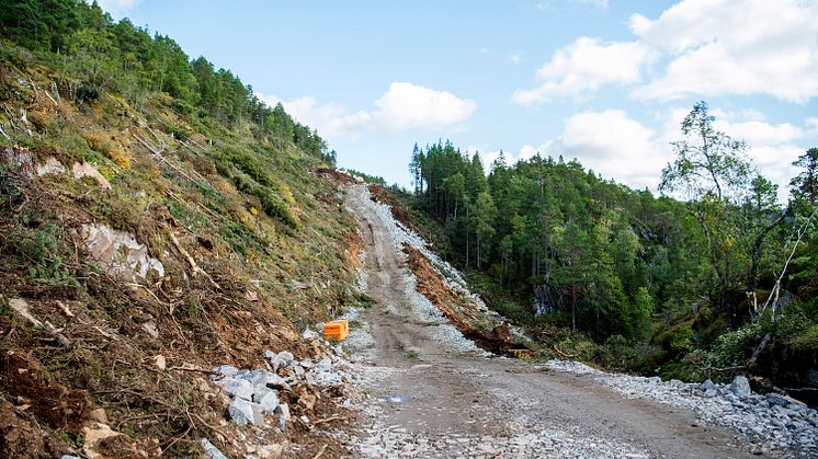 Arbeid emd adkomstvei til Harbaksfjellet vindpark