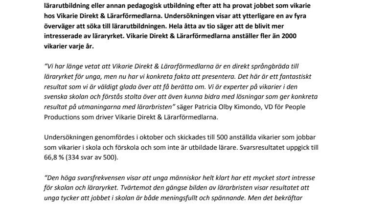 Vikarieförmedling får unga att välja läraryrket