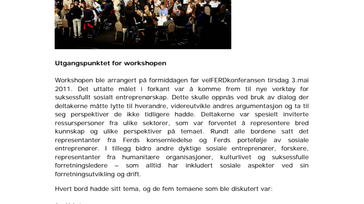velFERDkonferansens workshop