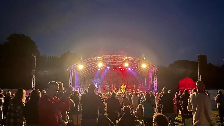 Audience enjoying live music at Burr Country Park