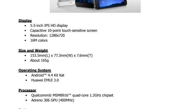 Ascend G7 Fact Sheet