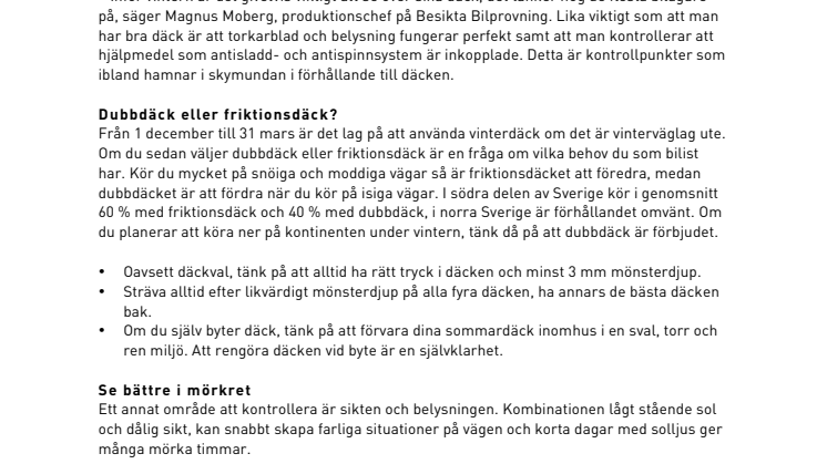 Vintersäkra bilen - Här är sakerna som du bör tänka på, så att du kör tryggt och säkert i vinter 