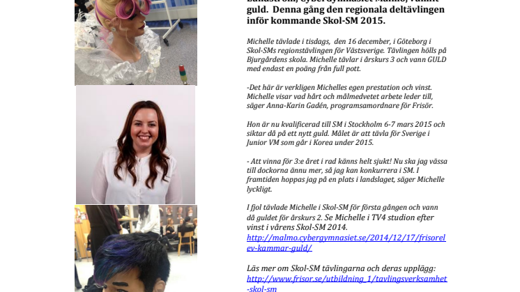 CyberGymnasiets frisörelev kammar guld igen