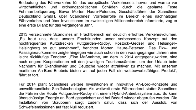 Scandlines‘ Neujahrsempfang: Mit nachhaltigem Fährkonzept in die Zukunft