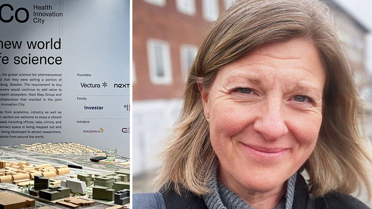 Modell över GoCo och bild på Joanna Widestrand