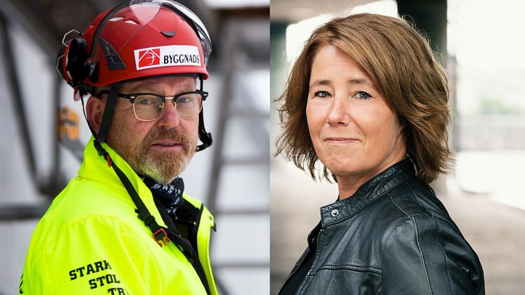 Johan Lindholm, ordförande i Riksbyggen och Johanna Frelin, vd Riksbyggen.