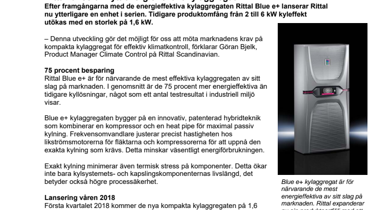 Rittal lanserar nytt energieffektivt kylaggregat 