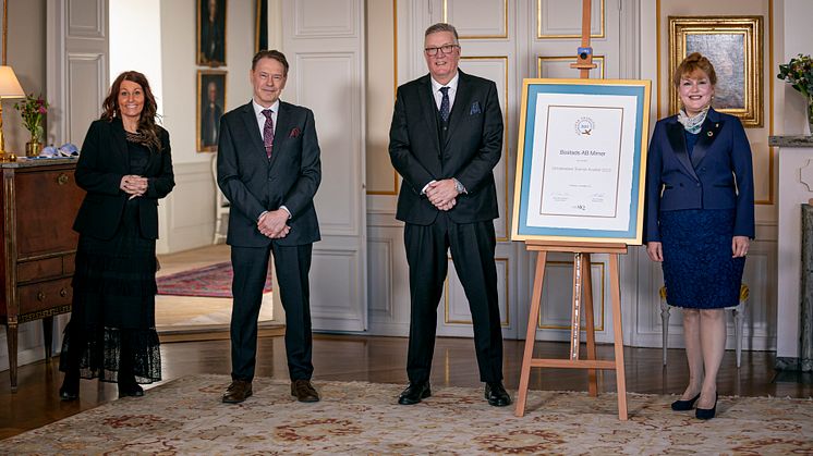 HR- och kvalitetschef Wivecka Ljungh, Kvalitetsutvecklare Jörgen Brokås, VD Mikael Källqvist, alla tre från Mimer samt Landshövding Minoo Akhtarzand.