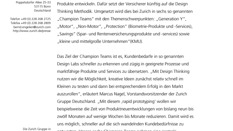 Zurich setzt auf Design Thinking