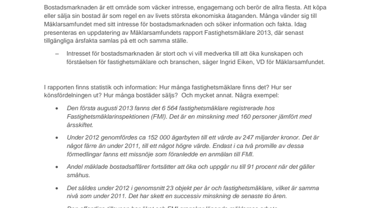 Hitta rätt! Ny rapport om fastighetsmäklare och bostadmarknaden