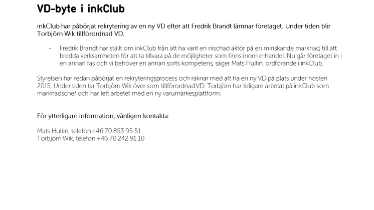 VD-byte i inkClub