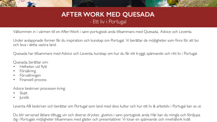 Afterwork med Quesada - Ett liv i Portugal