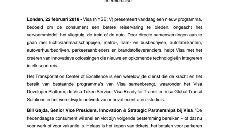 Per vliegtuig, trein of auto: Visa lanceert programma om reiservaring consument te verbeteren