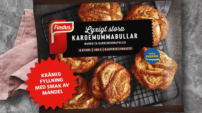 Unna dig caféfika hemma med Findus nyhet Lyxigt stora Kardemummabullar