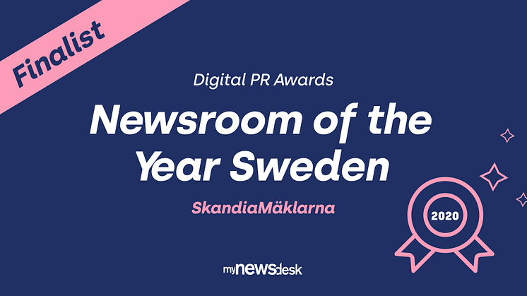 SkandiaMäklarna är en av finalisterna till utmärkelsen "Newsroom of the year Sweden"