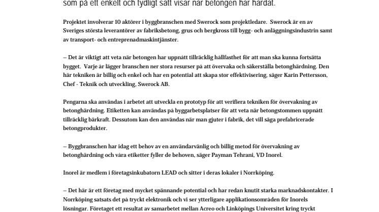 Byggbranschen satsar på tryckt elektronik