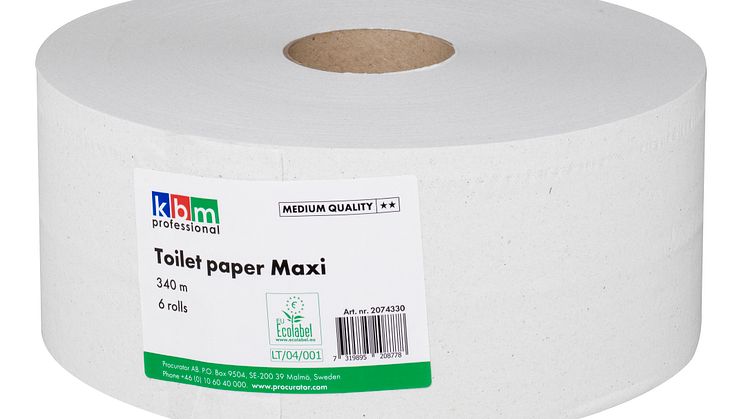 KBM Toalettpapper Maxi 340m Kvalitet Medium