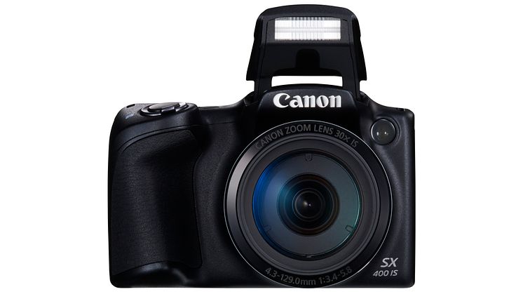 PowerShot SX400 IS FRT Black Flash Up