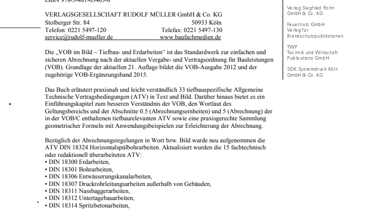 VOB im Bild – Tiefbau- und Erdarbeiten