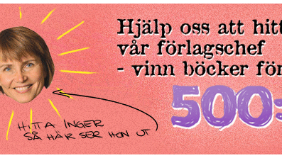 Hitta förlagschefen - vinn böcker för 500 kronor