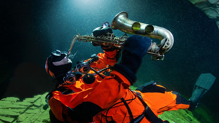 The Cave Concert in submerged cave. Photo credit: Pekka Tuuri
