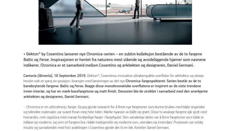 Dekton® by Cosentino lanserer Chromica - en ny serie i nyanser av mørk blå og dyp grønn
