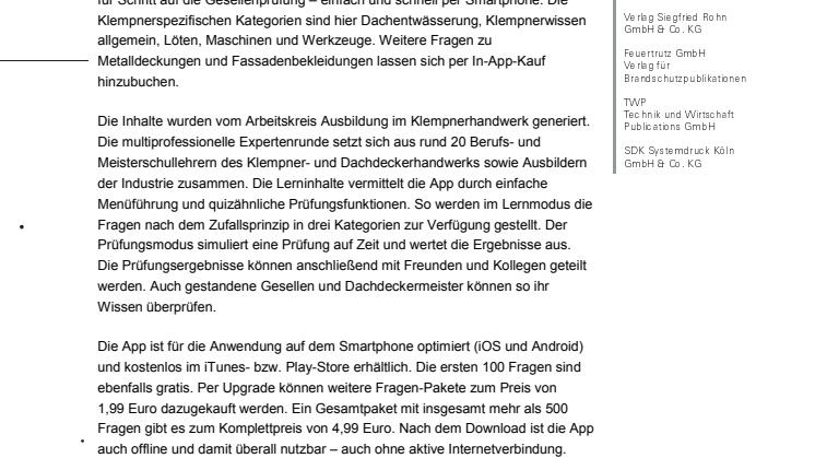 KlempnerFit – Spielerisch lernen im Klempnerhandwerk