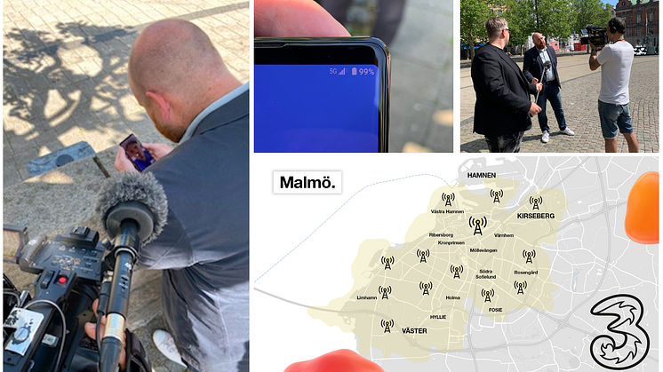 Invigning av Skånes första 5G-nät. Första 5G-samtalet gick till Markus Rosenberg.