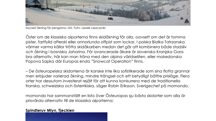 Prisvärd och annorlunda skidåkning i Östeuropa