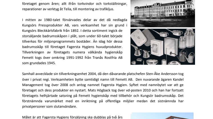 Sagan om Fagersta Hygien