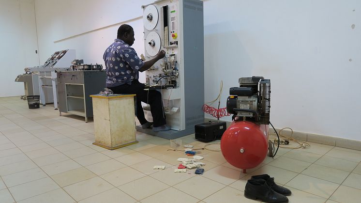 Installationsbild från / Installation image from: Factory Back, 2019,  Musée national du Burkina Faso, Ouagadougou, Theresa Traore Dahlberg