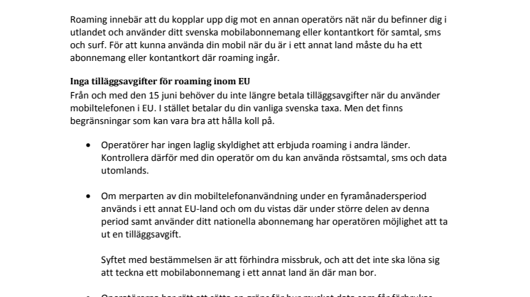​Håll koll på mobilkostnader under semestern