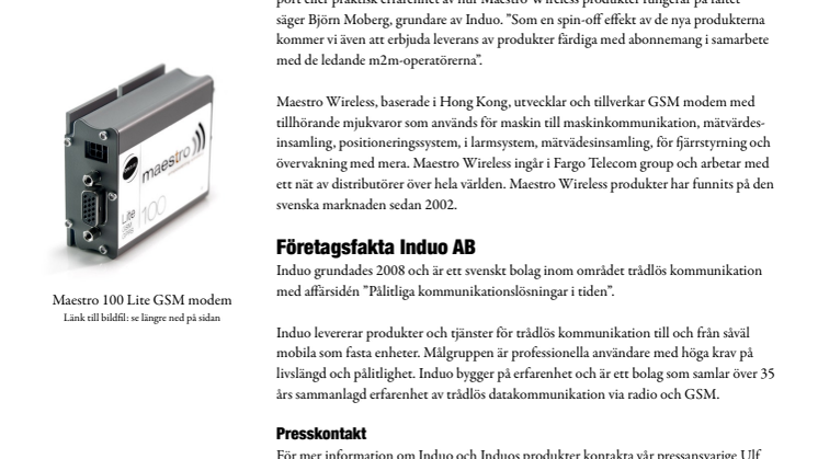 Induo i strategiskt GSM samarbete