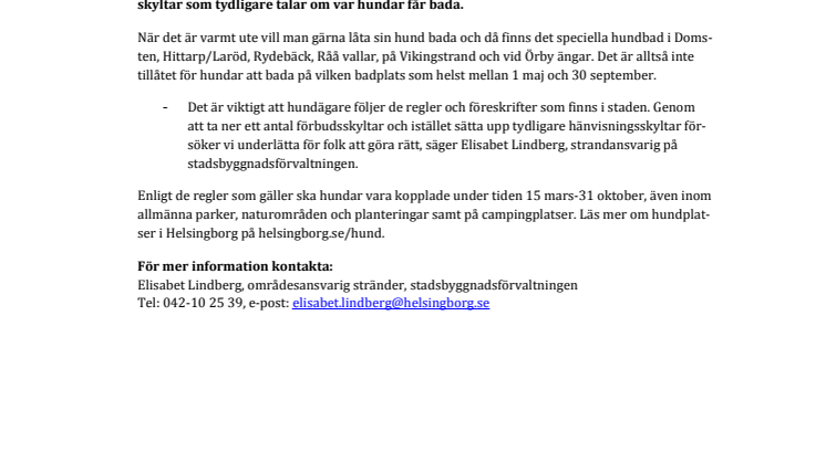 Nya skyltar ska förtydliga hundbad