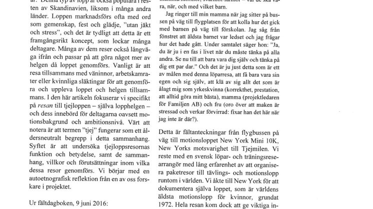 Artikel Tjejhelg, umgänge - och ett lopp
