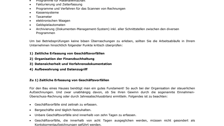 GoBD - Neue Grundsätze ordnungsmäßiger Buchführung 