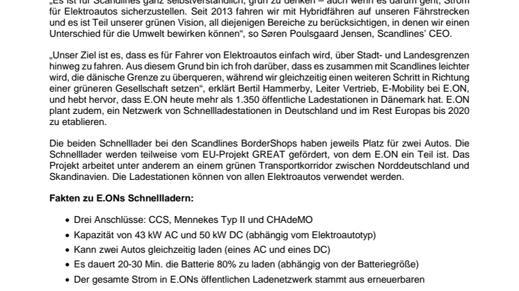 Laden Sie Ihr Elektroauto bei Scandlines‘ BorderShop auf