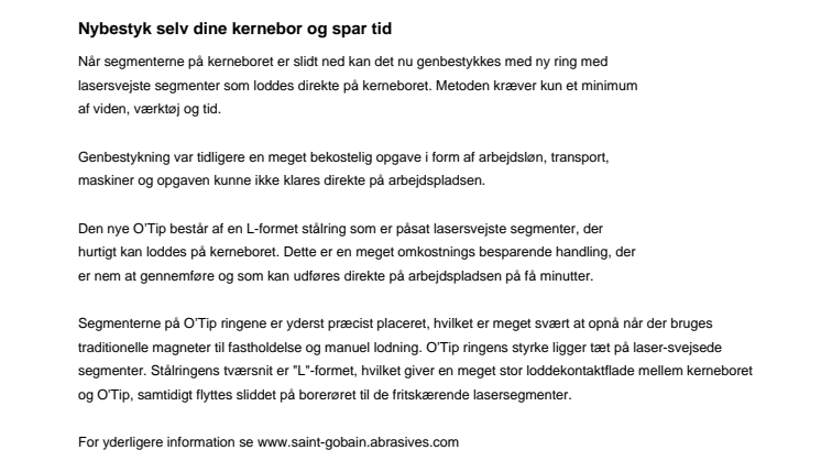 Nybestyk selv dine kernebor og spar tid