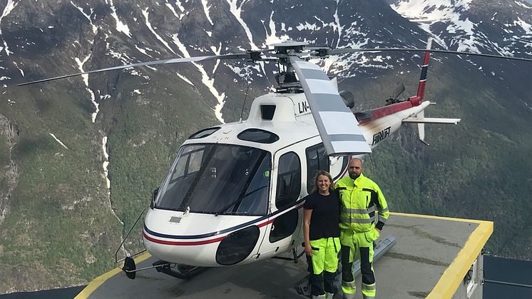 Malin Malmberg och Milan Stokuca (båda Bengt Dahlgren AB) i Norge. Foto: Privat