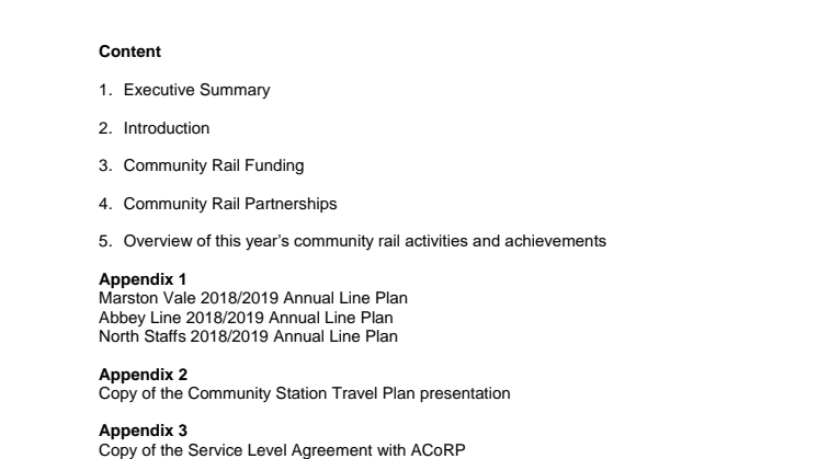 Community  Rail Report - London Northwestern Railway