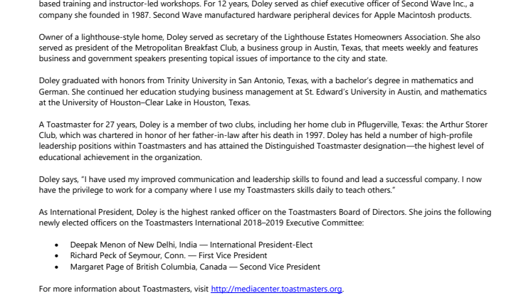 Lark Doley - background information