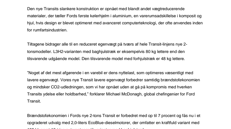 Slankere og stærkere Ford Transit